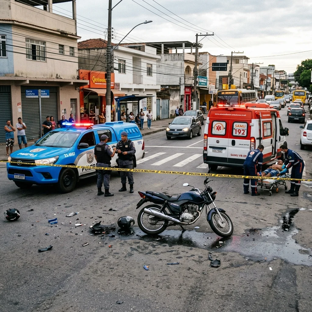 Acidente fatal com motocicleta deixa uma mulher morta no bairro Conforto em Volta Redonda