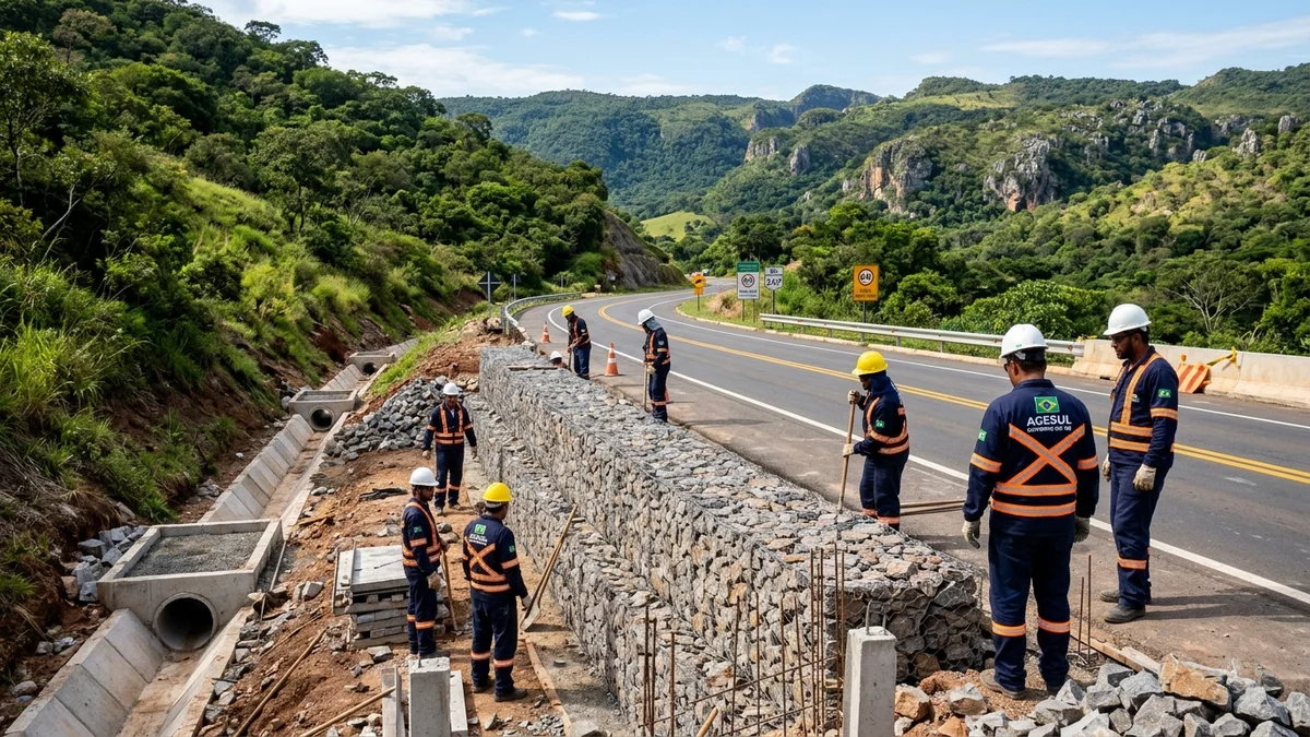 Agesul Conclui Obras de Drenagem e Contenção de Encostas nas Rodovias de Bonito e Bodoquena