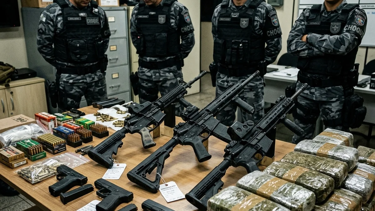 Batalhão de Choque Apreende Arsenal de Fuzis e Drogas em Campo Grande