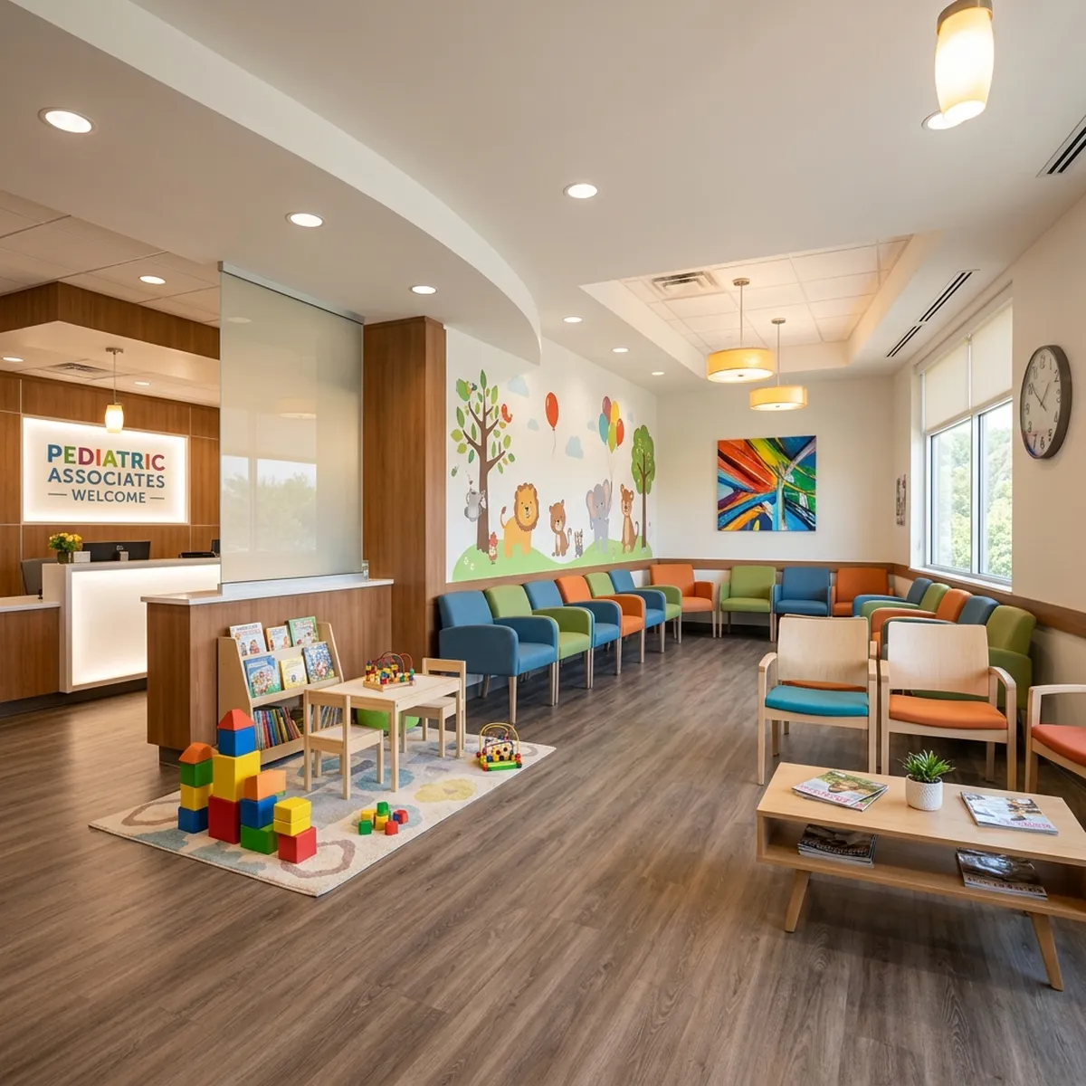 Sala de espera de uma clínica de cirurgia pediátrica moderna
