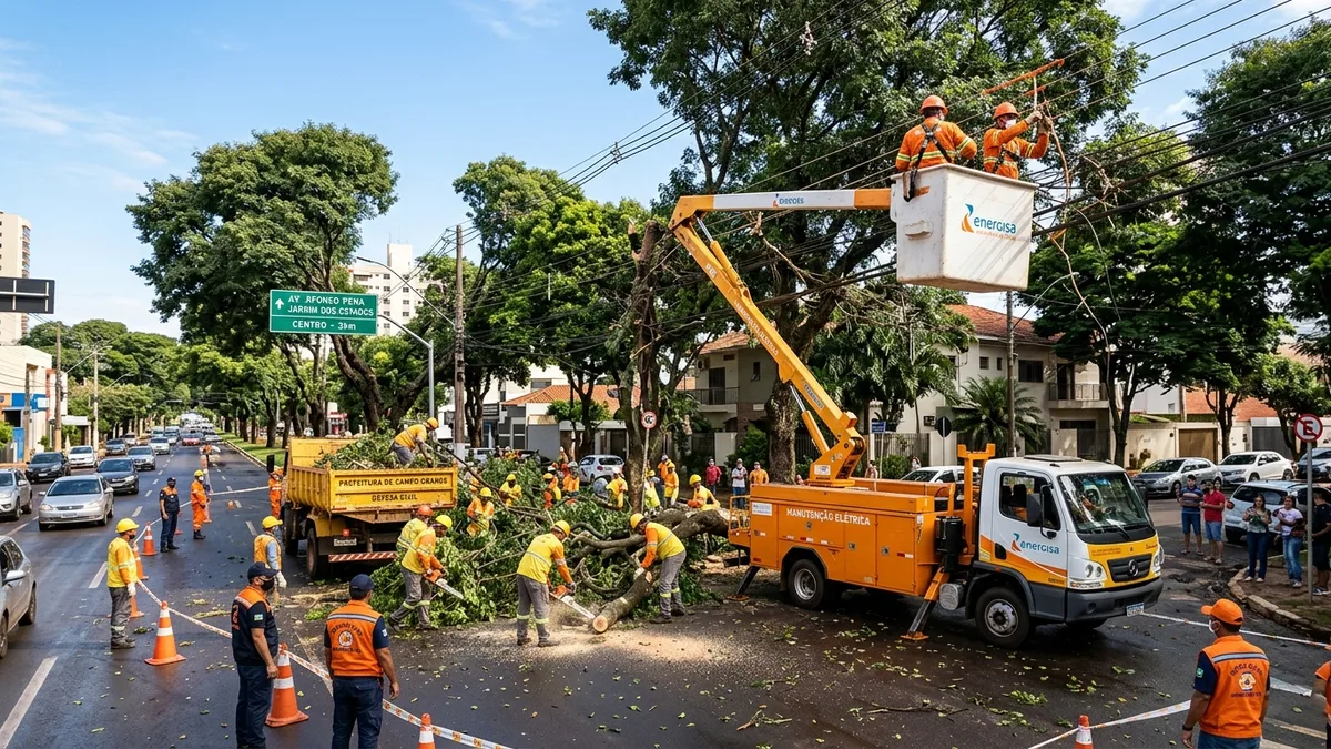 Governo de MS e Prefeitura Mobilizam Força-Tarefa para Reconstrução e Energia Após Temporal