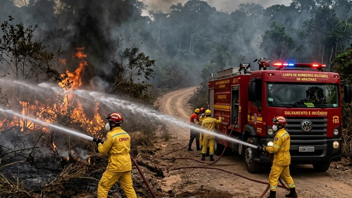 CBMAM realiza controle de queimadas em Manacapuru e protege comunidades ribeirinhas