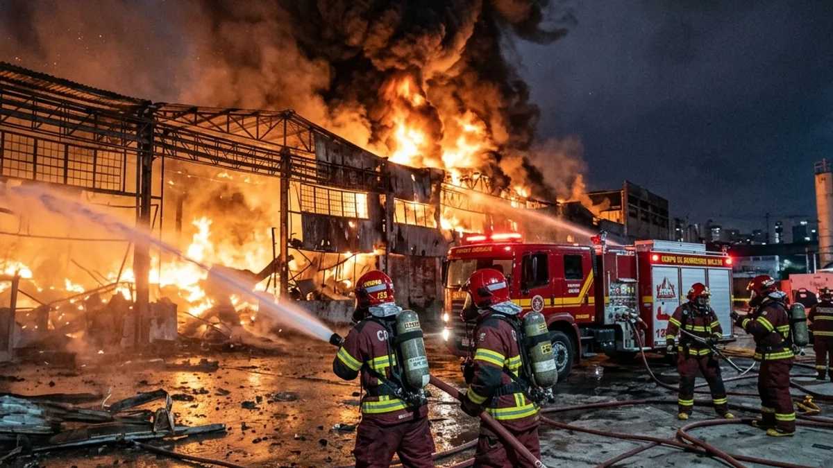 Bombeiros Combatem Incêndio de Grandes Proporções em Distrito Industrial de Contagem