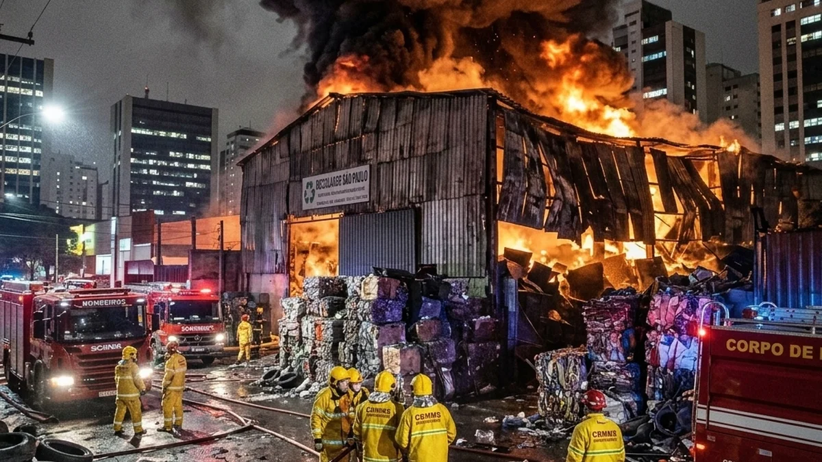 Corpo de Bombeiros Combate Incêndio de Grandes Proporções no Indubrasil em Campo Grande, MS