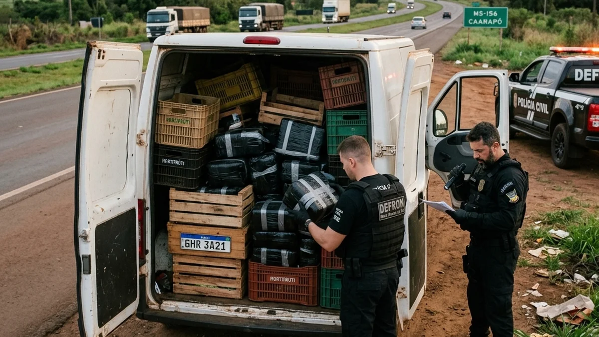 Defron Intercepta Van com 800 kg de Maconha em Caarapó, MS