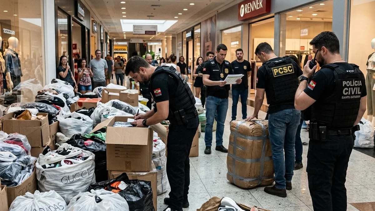 DEIC e PCSC Realizam Operação Contra a Pirataria em Shoppings de Balneário Camboriú