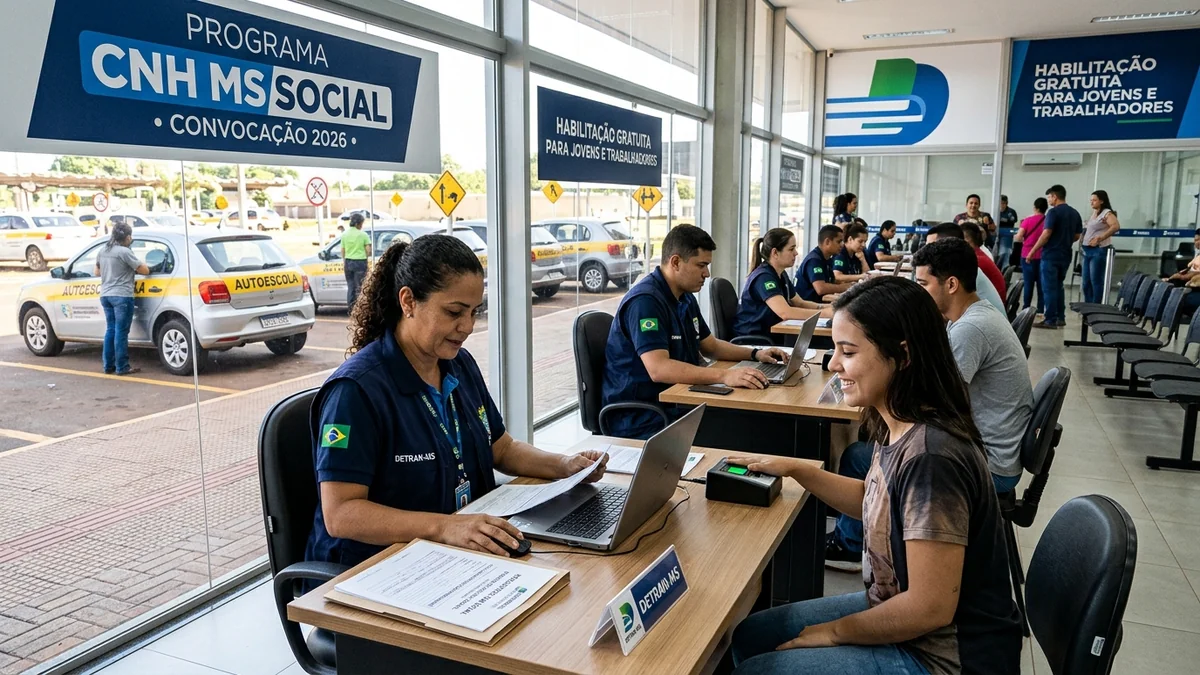 Atendimento presencial no Detran de Mato Grosso do Sul para entrega de documentos e biometria do Programa CNH MS Social
