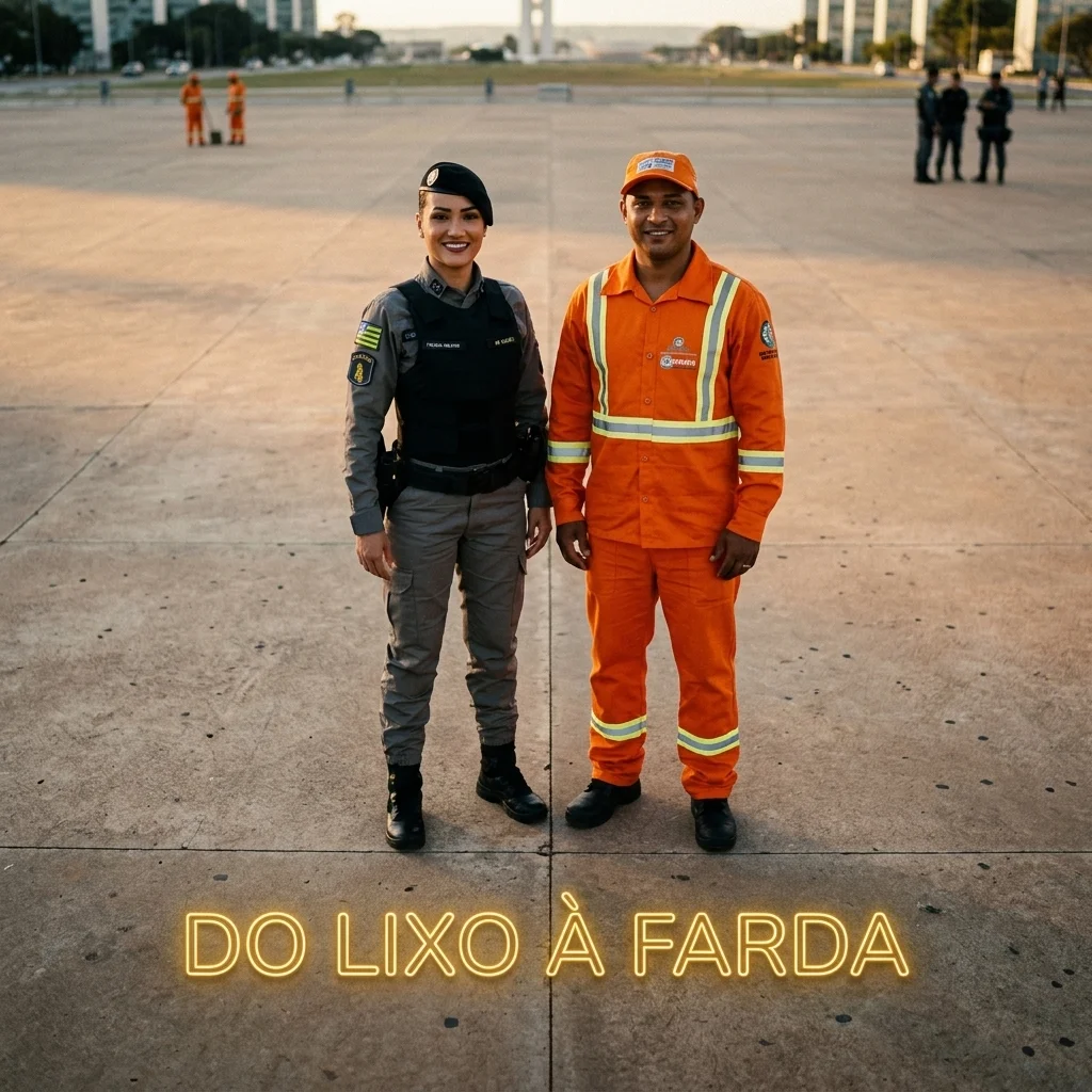 Do lixo à farda: a história da capitã da PM que estudou com livros recolhidos por marido gari