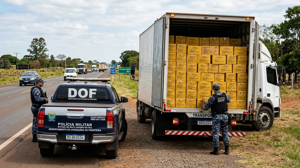 DOF Intercepta Caminhão com Cigarros Paraguaios em Mundo Novo: Ação e Impactos na Segurança Pública