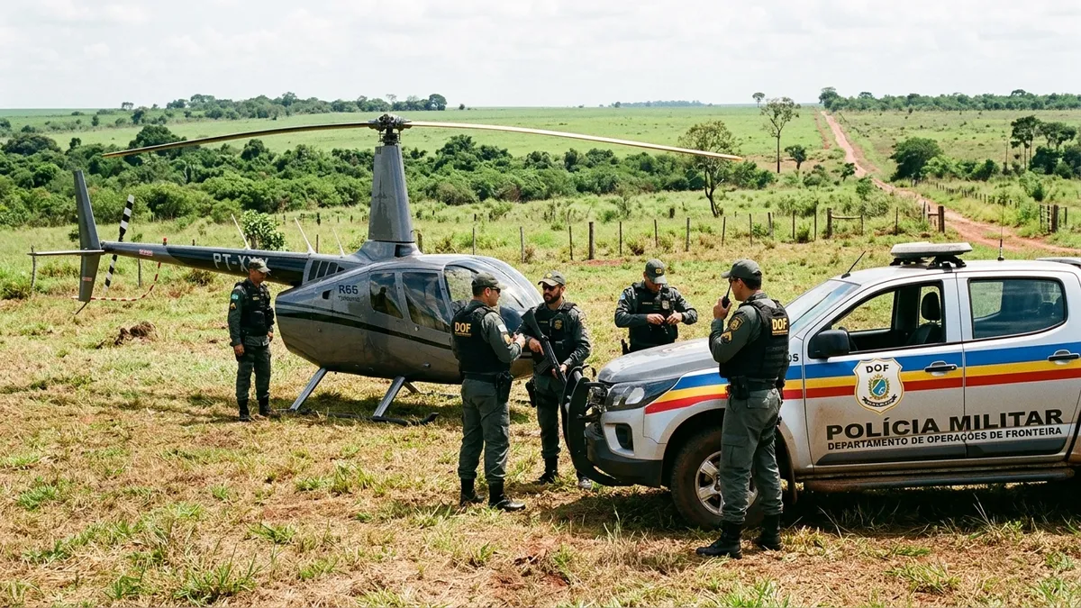DOF intercepta helicóptero com cocaína avaliado em R$ 6 milhões em Campo Grande