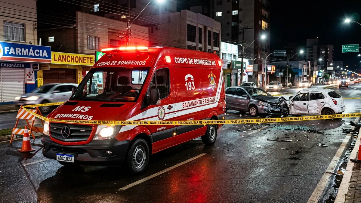 Engavetamento com quatro veículos deixa feridos na Mascarenhas de Moraes