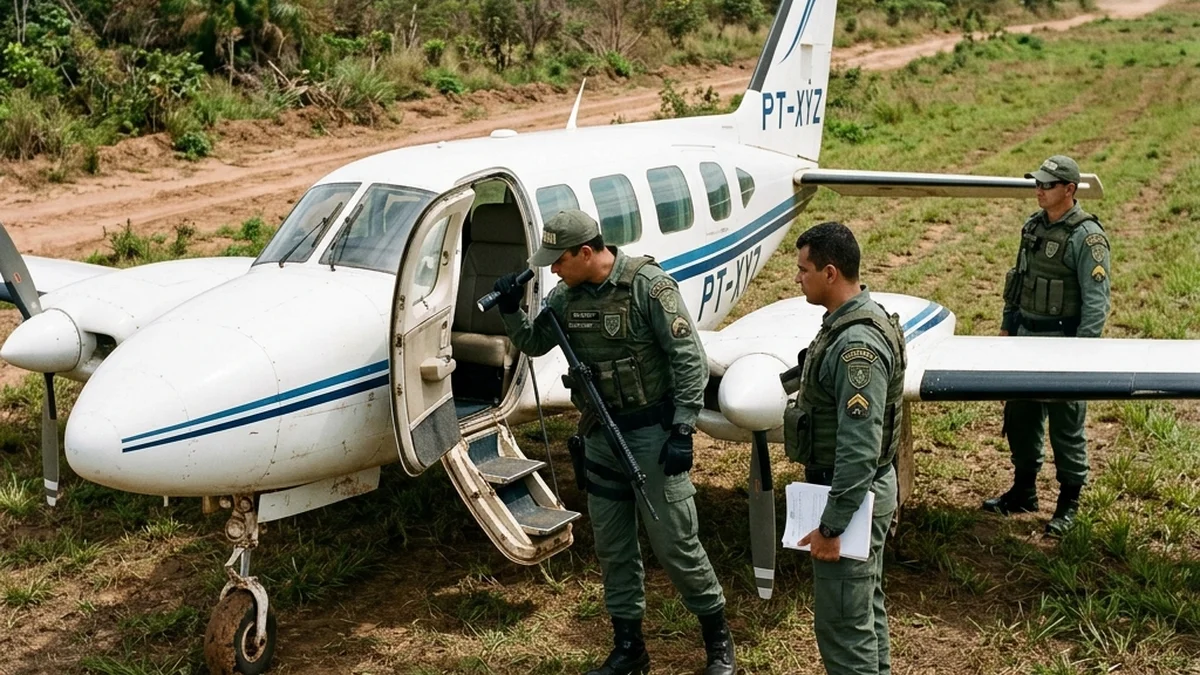 Gefron Apreende 320 kg de Cocaína em Aeronave Bimotor em Cáceres, MT