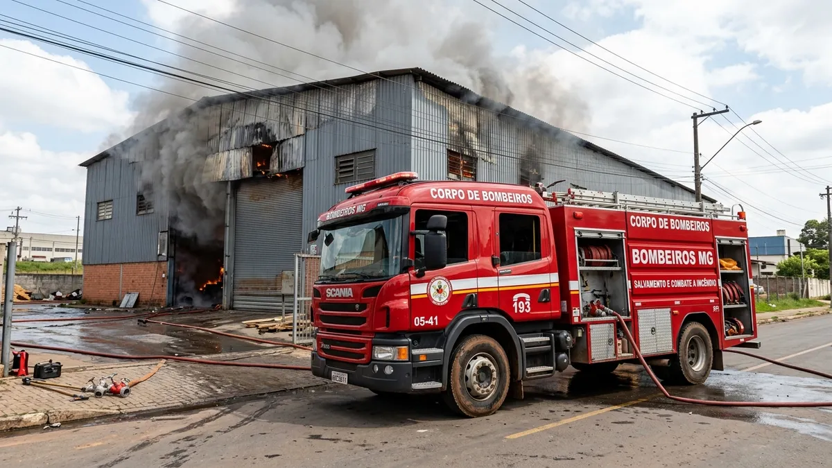 Incêndio destrói galpão de reciclagem no bairro Nova Lima na Capital
