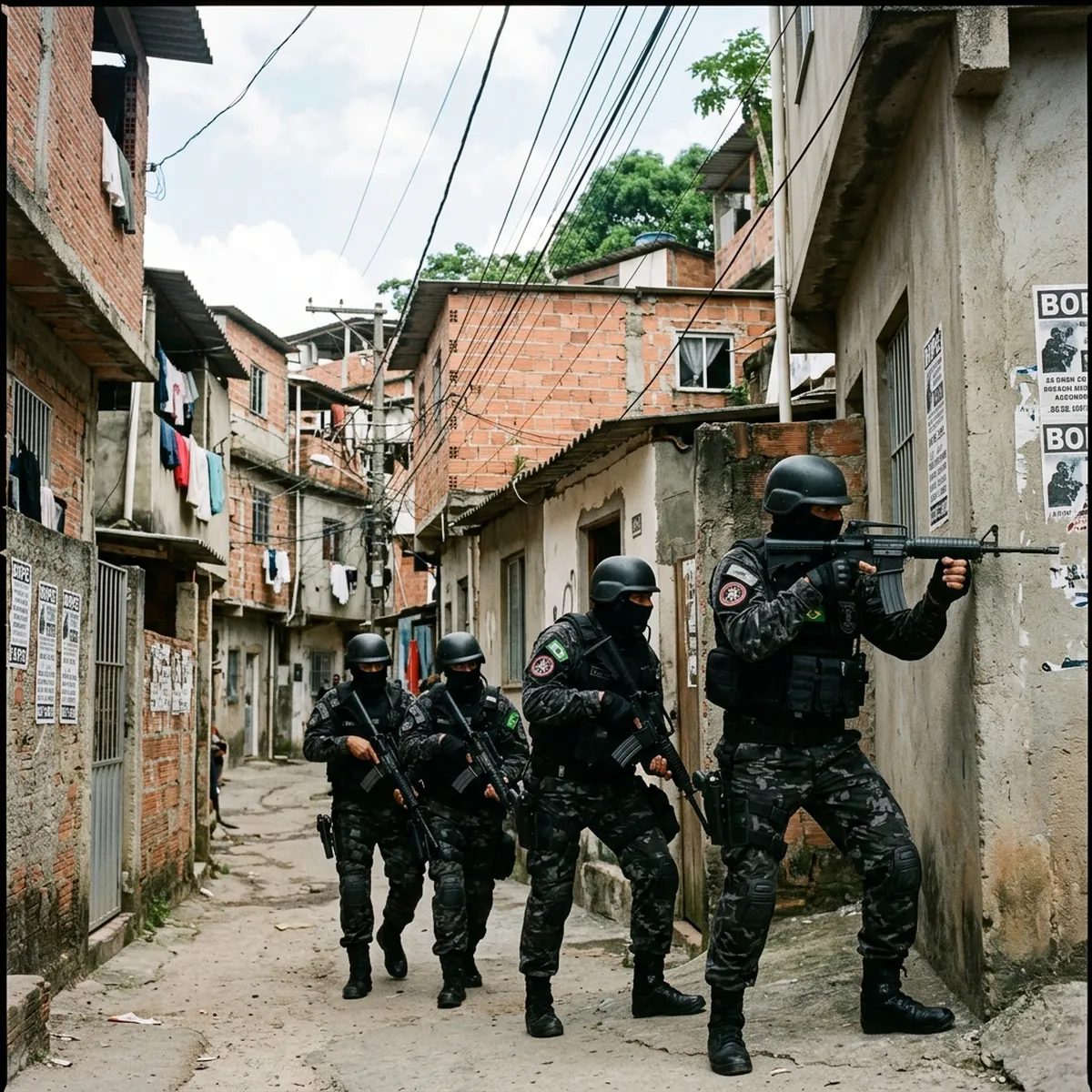 Operação do BOPE no Jardim Novo em Realengo desarma central clandestina