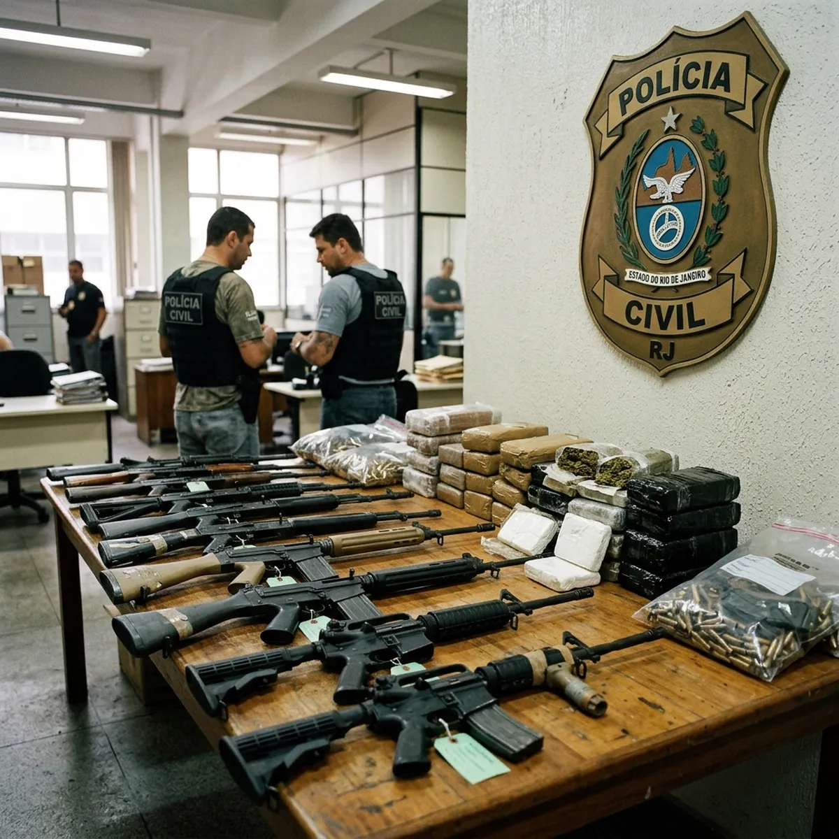 PM apreende fuzis de assalto e farta carga de drogas na Cidade de Deus