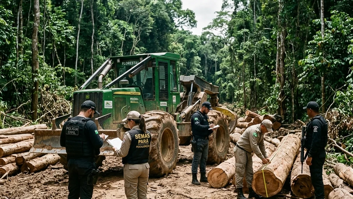 PCPA e SEMAS prendem quatro madeireiros ilegais e apreendem maquinário pesado em Altamira
