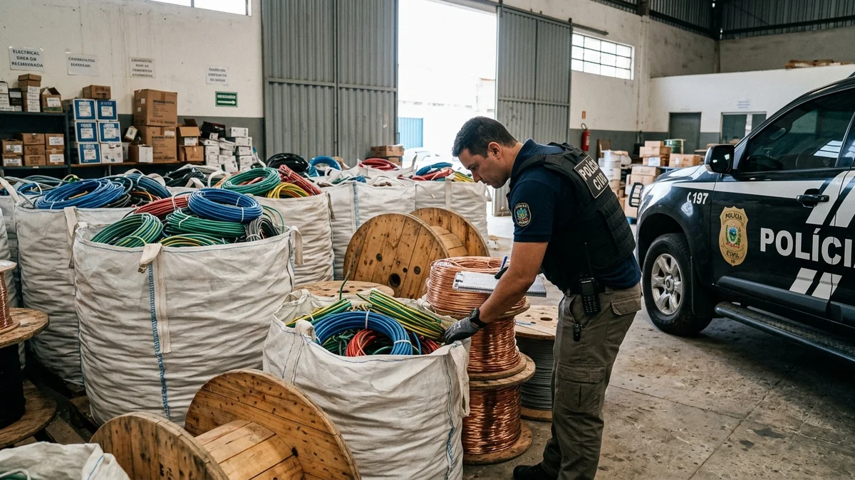Polícia Civil desarticula depósito de fios de cobre furtados em Campina Grande
