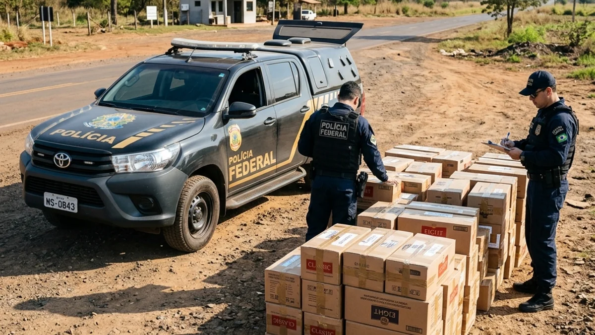 PF Apreende Cigarros Contrabandeados em Mundo Novo/MS Durante Operação Protetor
