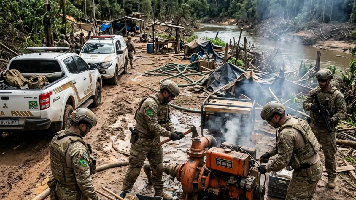 PF e PMRR Combatem Extração Mineral Irregular na Terra Indígena Yanomami em Boa Vista