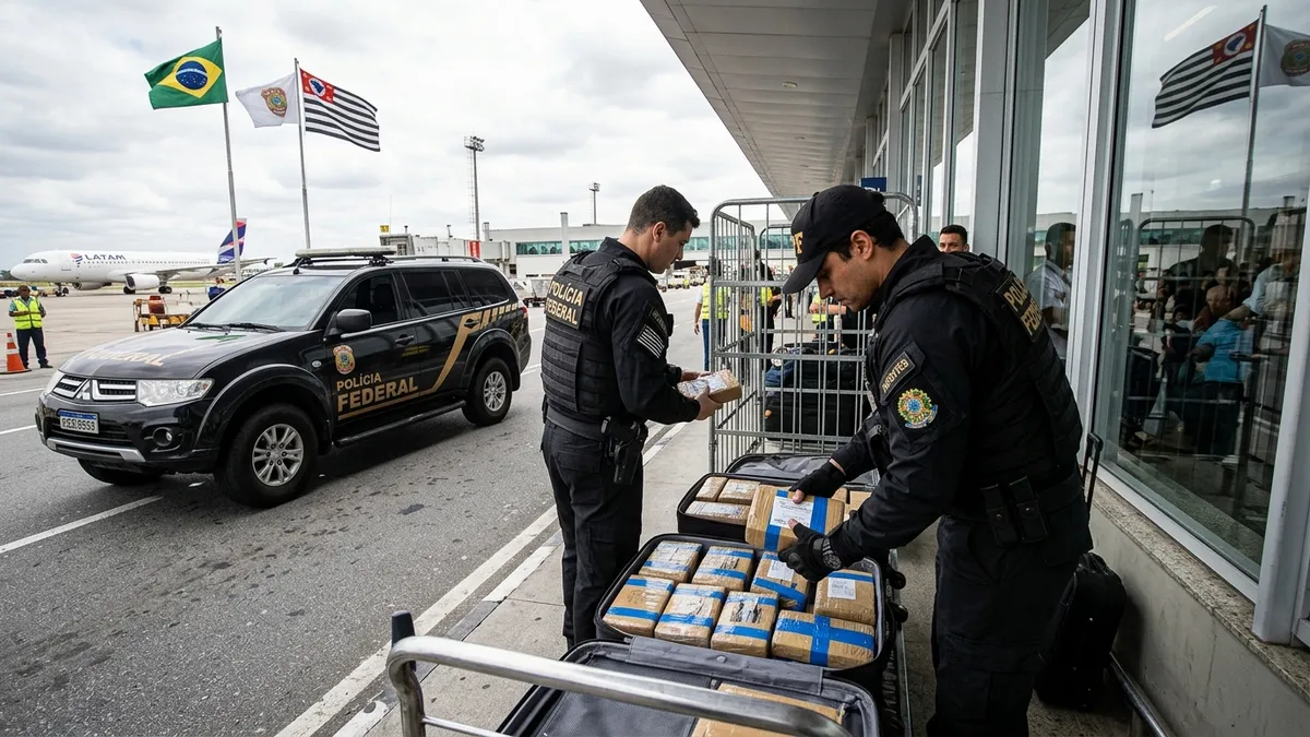 PF realiza prisões e apreensão de drogas no Aeroporto de Guarulhos/SP