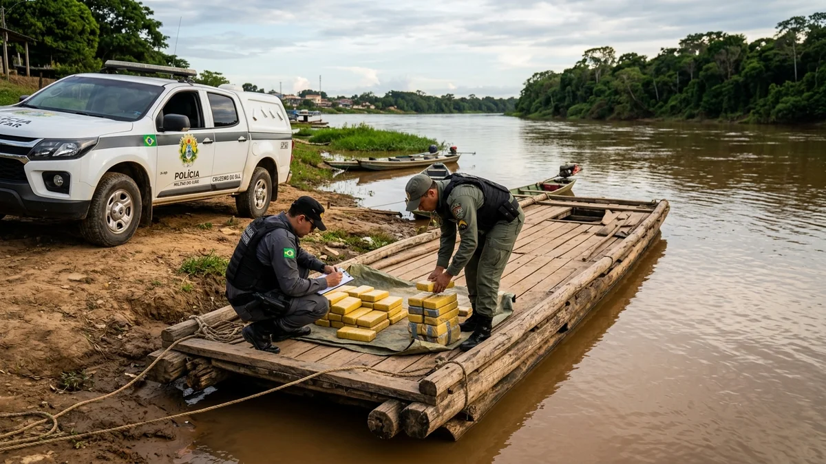 PMAC Intercepta Balsa Clandestina e Apreende Armas e Drogas no Rio Juruá em Cruzeiro do Sul