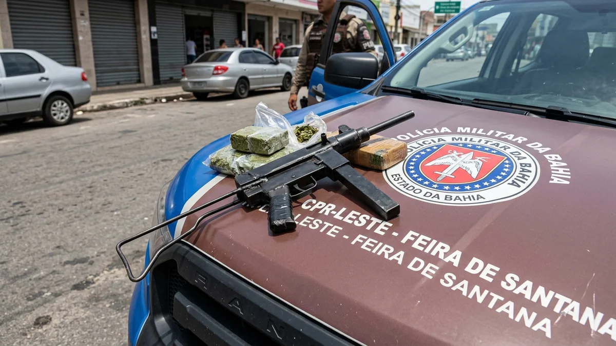 Polícia Militar Apreende Submetralhadora e Entorpecentes em Feira de Santana: Uma Análise da Segurança Pública na Região