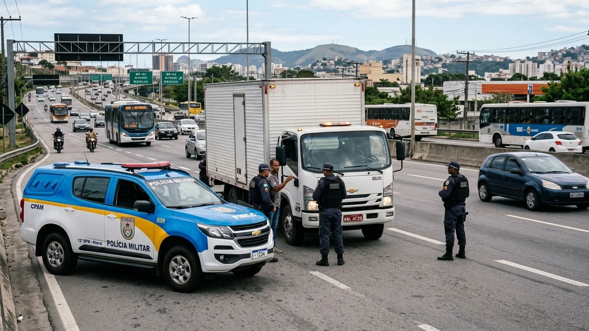 PMERJ Recupera Carga de Alimentos Avaliada em R$ 120 Mil na BR-101 em Niterói