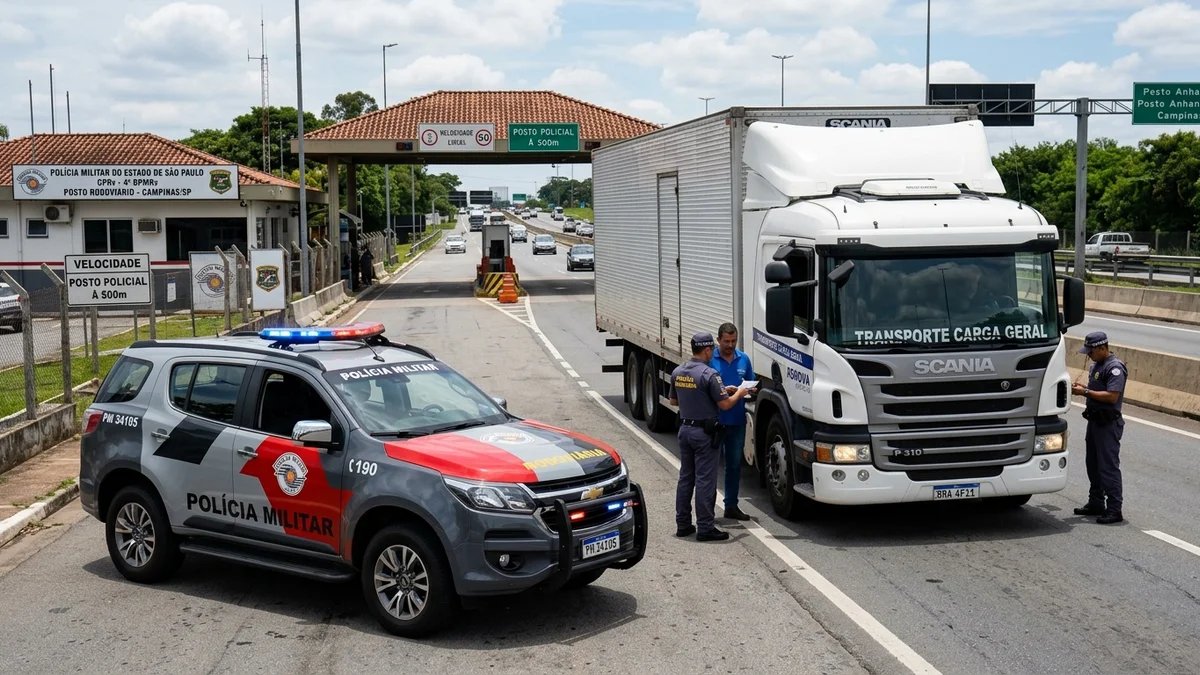 Polícia Militar Rodoviária Apreende Caminhão com Carga Roubada na Anhanguera em Campinas