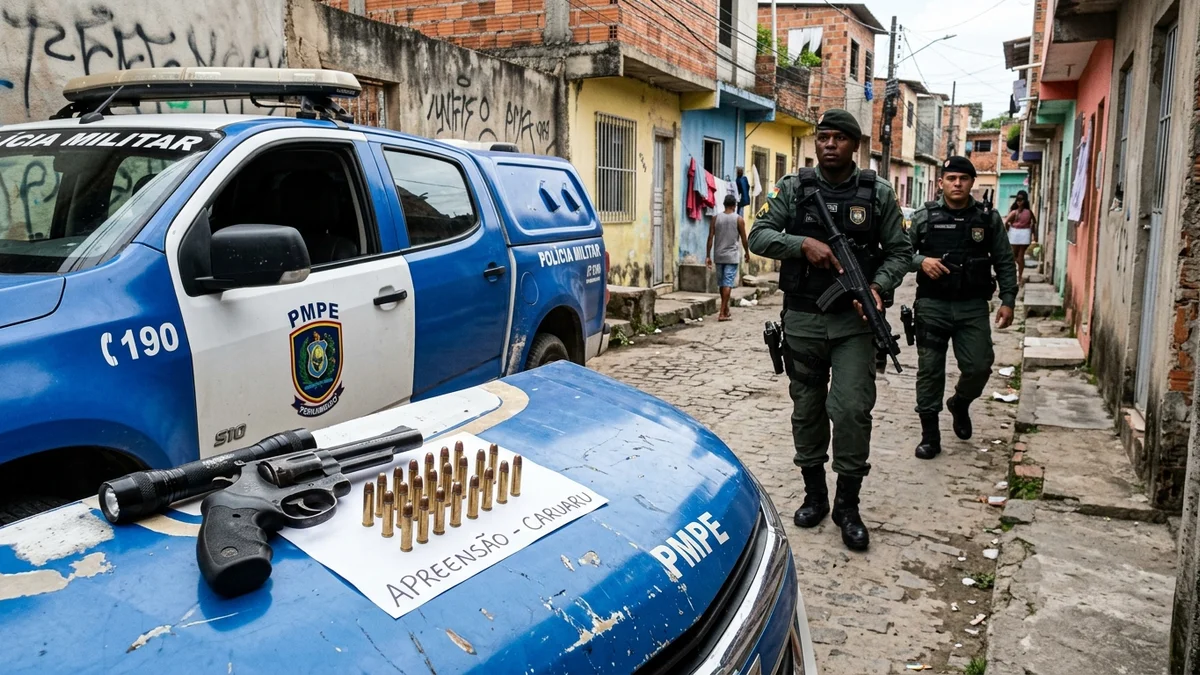 Polícia Militar Apreende Armamento em Ponto de Venda de Drogas em Caruaru
