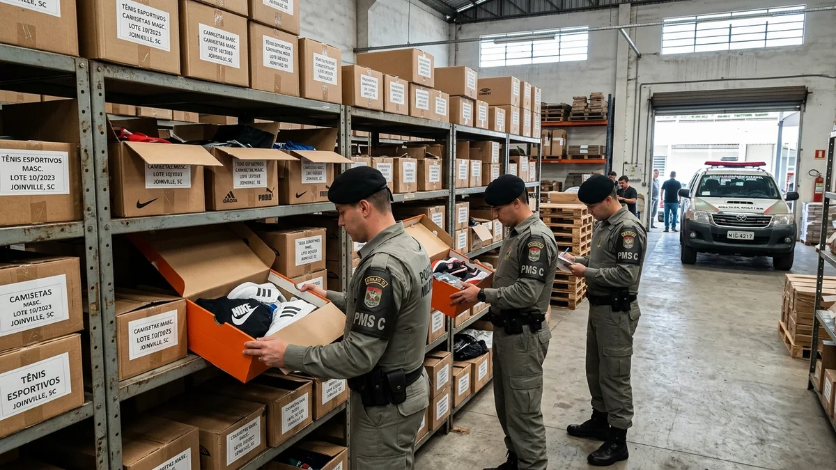 Polícia Militar Apreende Lote de Vestuário Falsificado em Joinville: Uma Análise da Operação