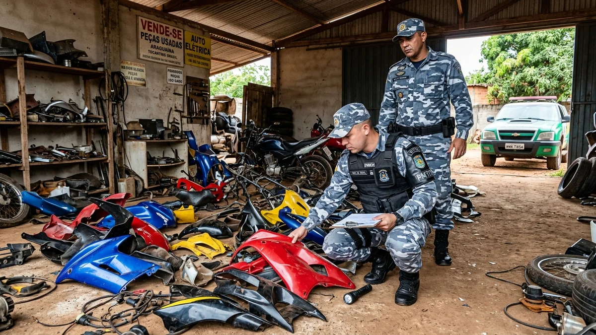 Polícia Militar Descobre Desmanche Clandestino de Motocicletas em Araguaína: Uma Análise da Segurança Pública