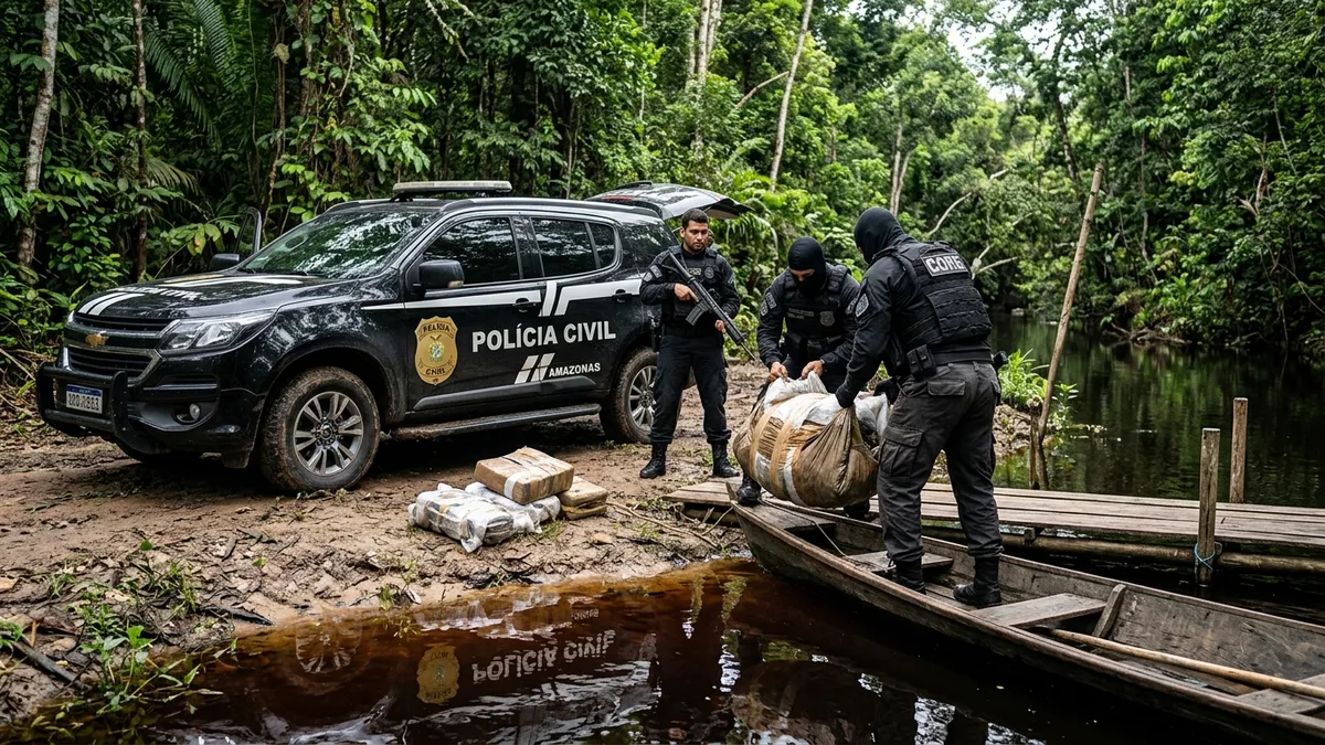 Polícia Civil apreende 700 kg de skunk e arsenal na Comunidade do Tupé