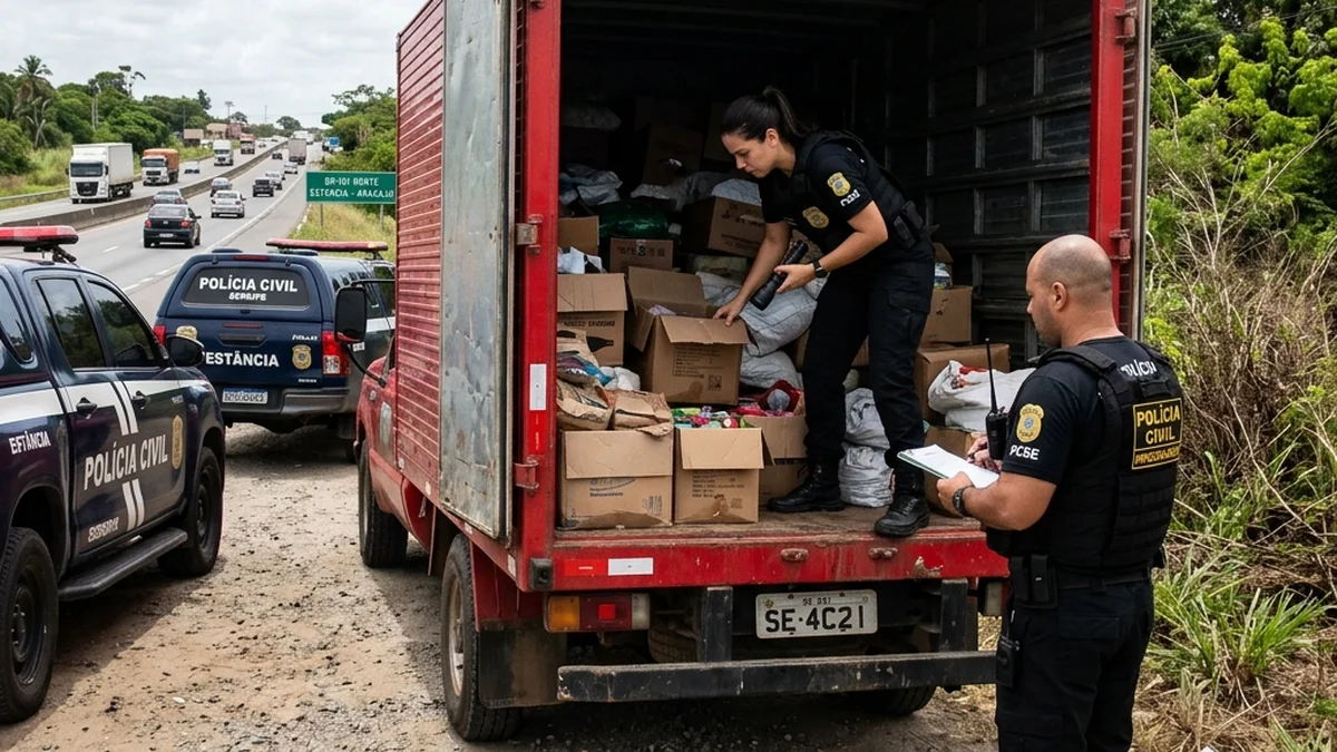 Polícia Civil de Sergipe Prende em Flagrante Assaltantes de Cargas de Alimentos na BR-101 em Estância