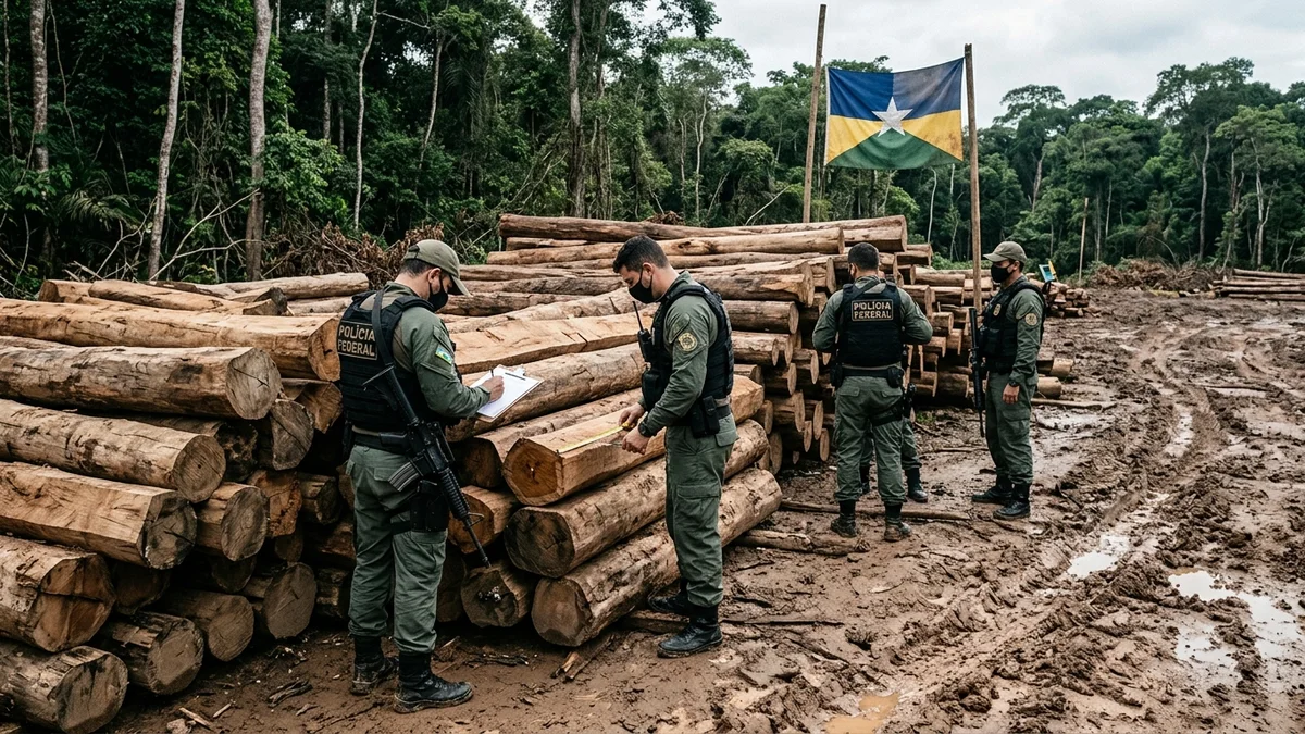 Polícia Federal combate extração ilegal de madeira na Terra Indígena Karipuna
