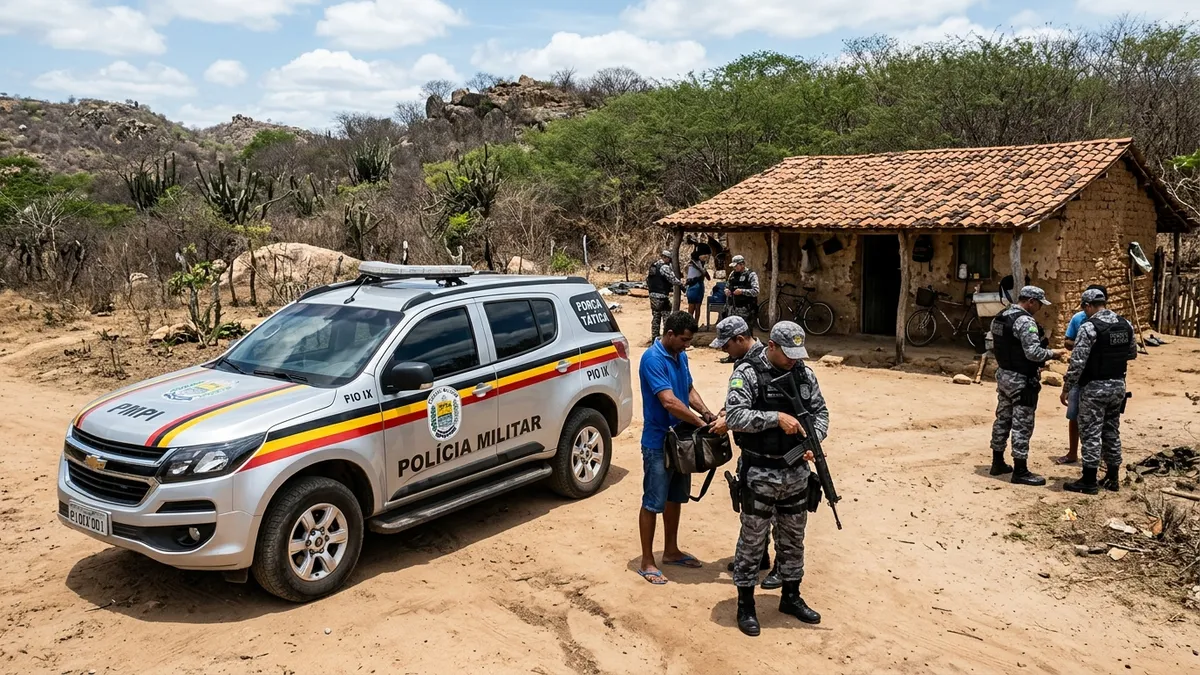 Polícia Militar apreende arsenal e prende suspeito em flagrante em Pio IX