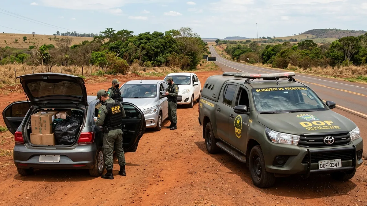 Polícia Militar intercepta comboio com 8 carros de contrabando em Maracaju