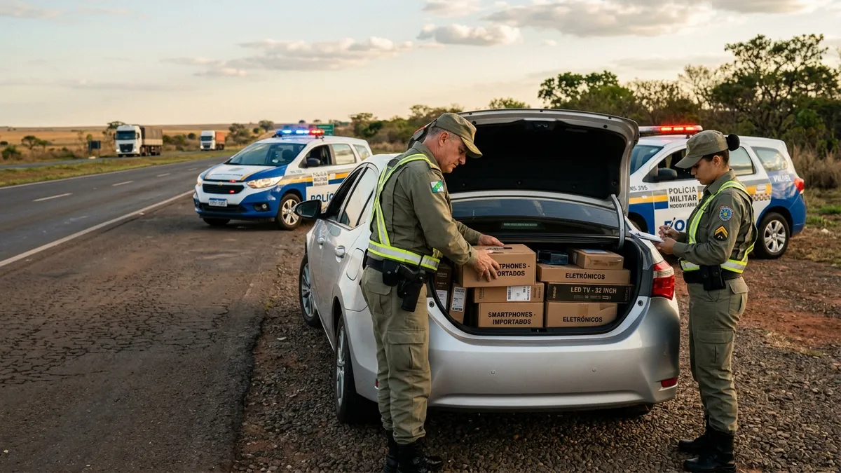 Polícia Militar Rodoviária apreende carga de eletrônicos contrabandeados na MS-395