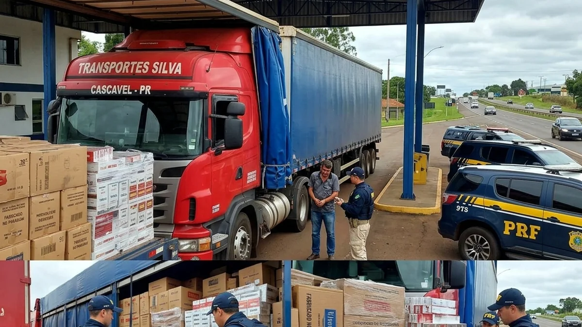 PRF apreende 350 mil maços de cigarros estrangeiros na BR-277 em Cascavel