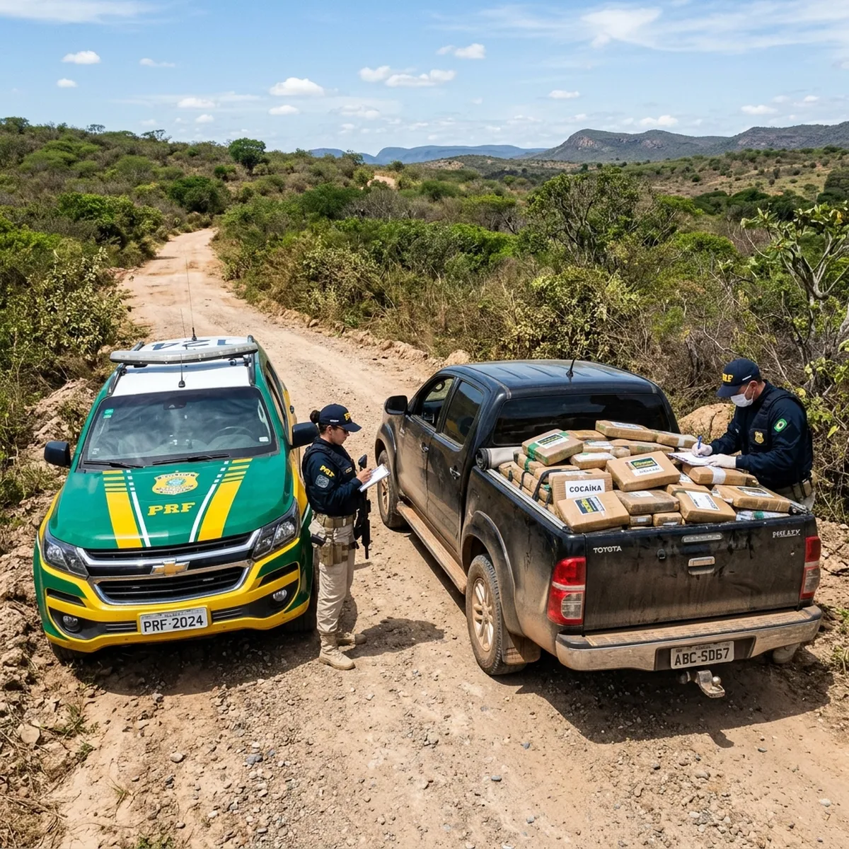 PRF apreende quase uma tonelada de maconha em caminhonete clonada no Paraná