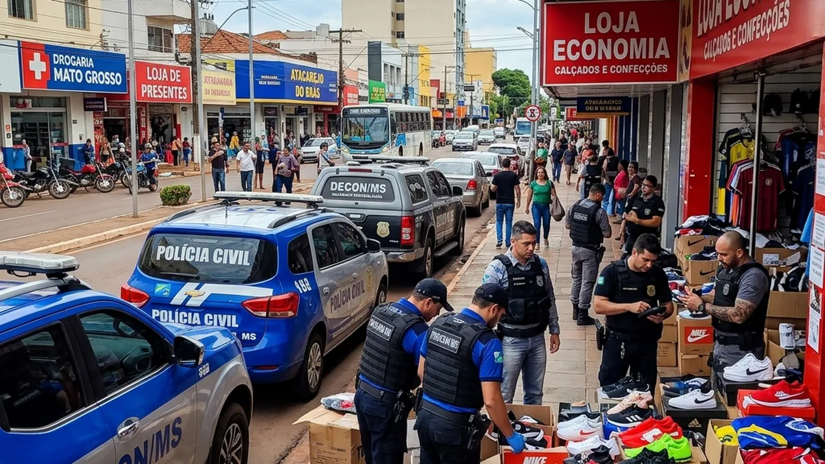 Procon/MS e Decon apreendem mais de 4,3 mil tênis falsificados em Campo Grande