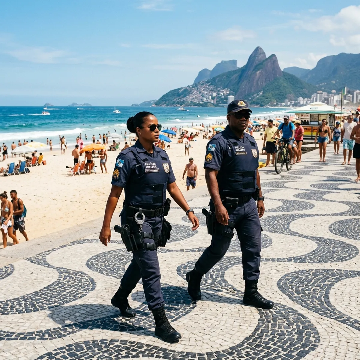 Polícia Militar reforça policiamento no calçadão de Copacabana para a temporada